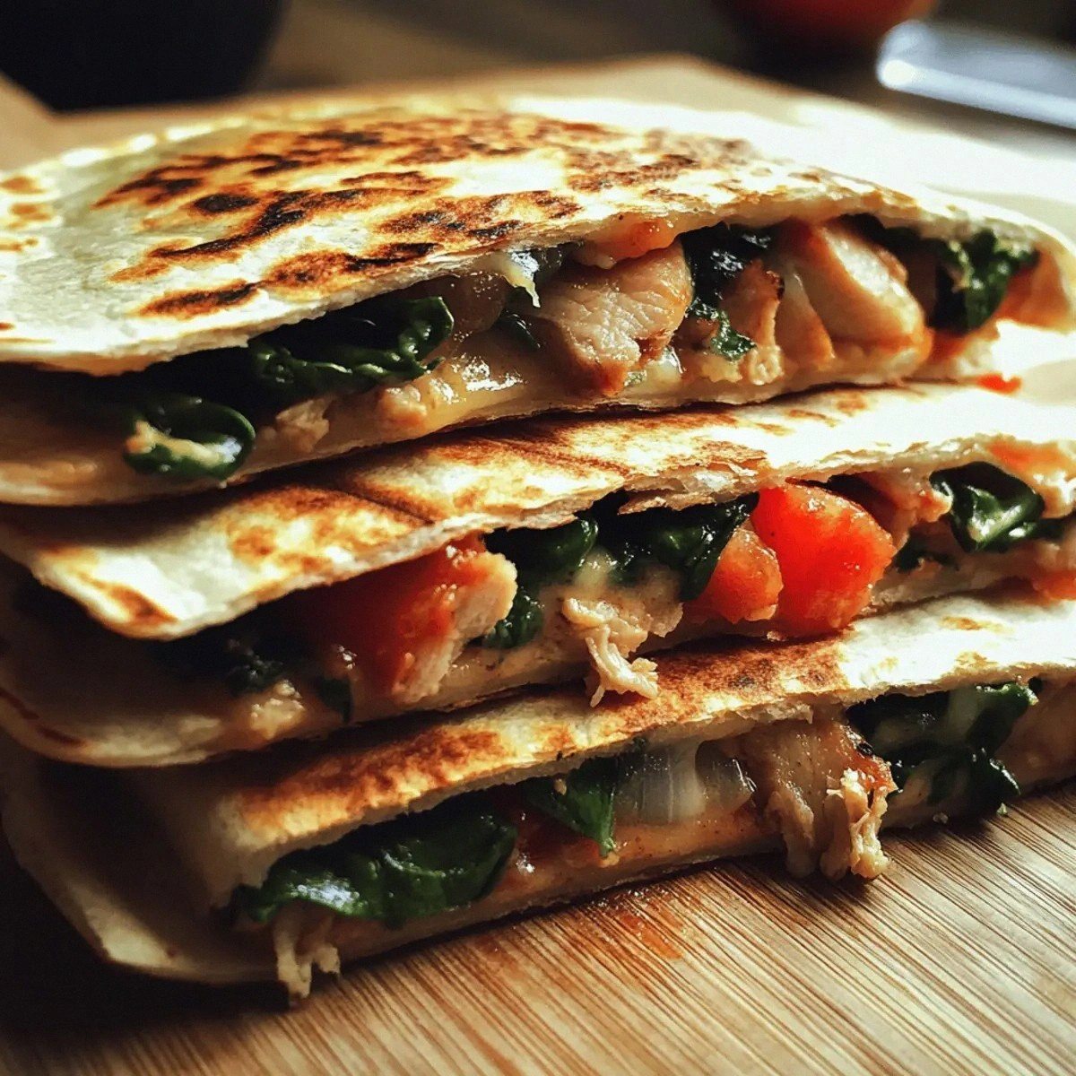 Easy Turkey and Spinach Quesad