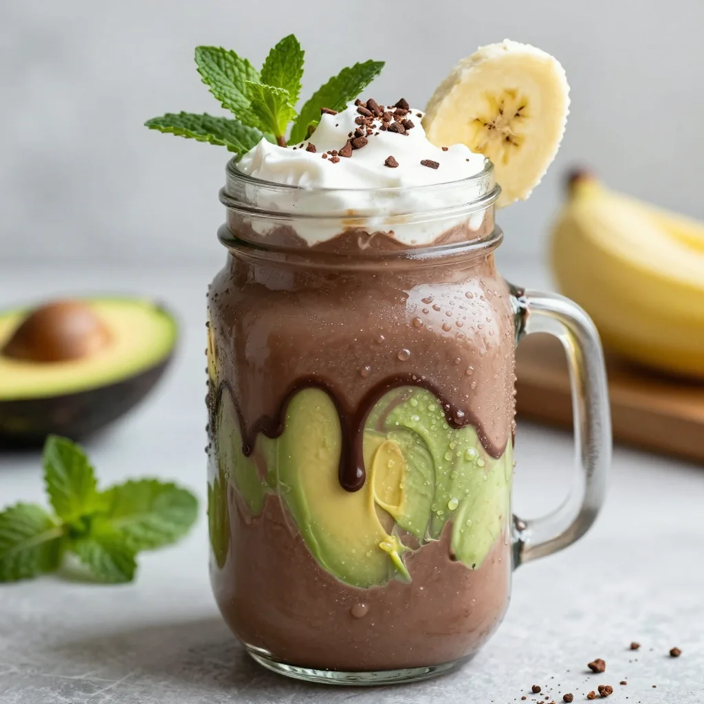 Healthy Chocolate Avocado Smoothie for Breakfast