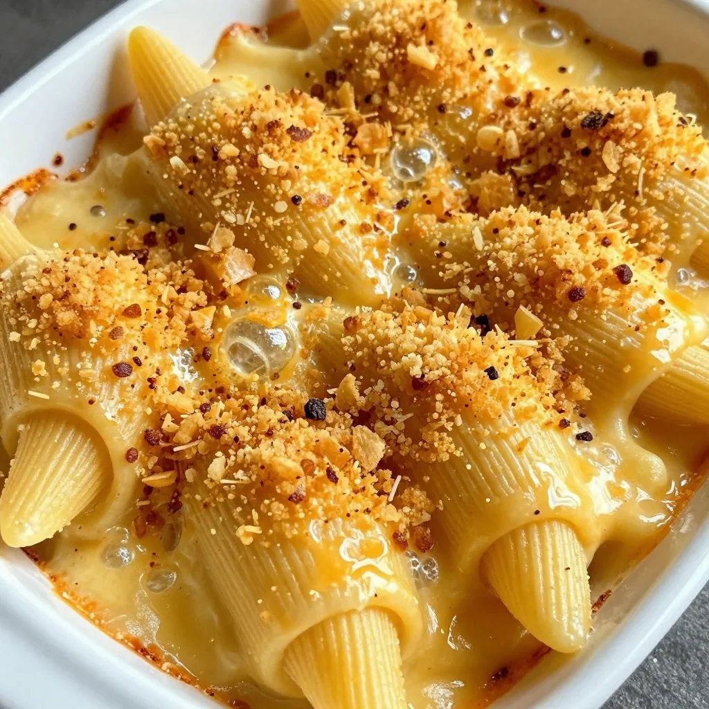 Baked Mac and Cheese with Breadcrumbs for the Crispy Topping
