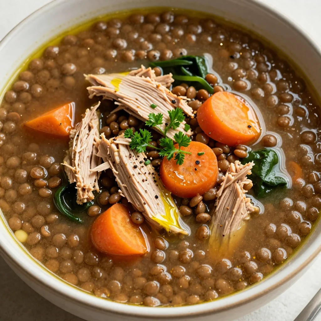 Healthy Slow Cooker Turkey And Vegetable Lentil Soup