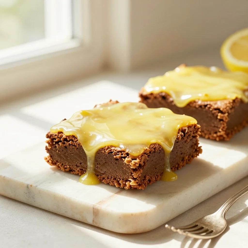Lemon Brownies with Lemon Glaze