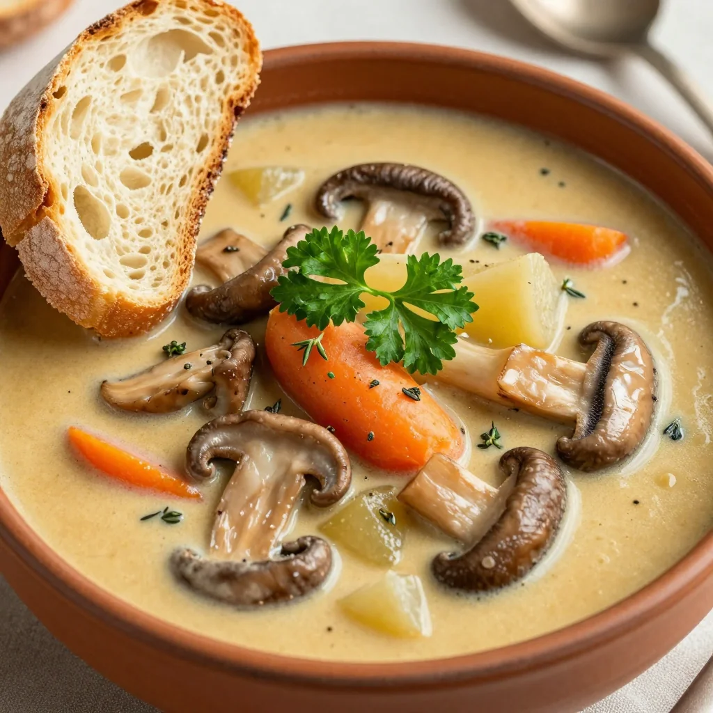 Creamy Vegan Mushroom Stew for a Snowy Day