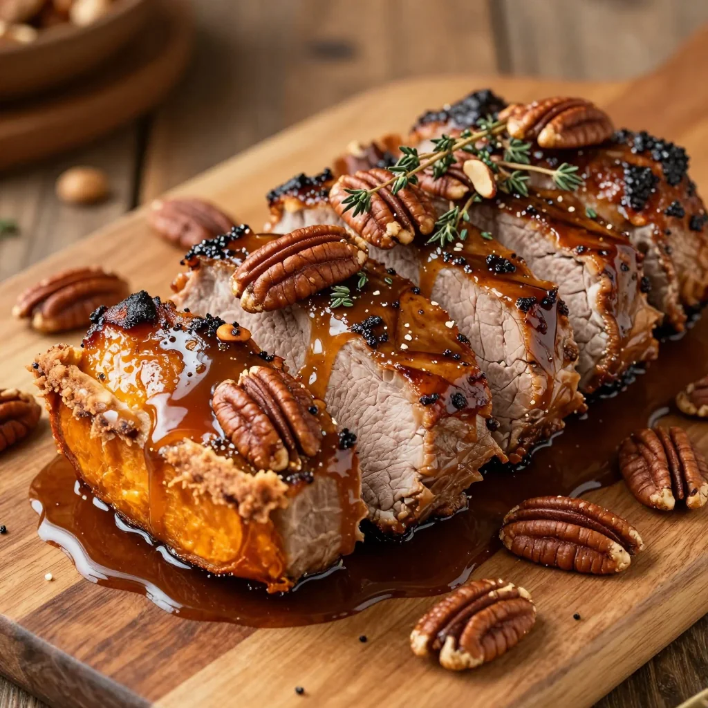 MLK Day Sweet Potato and Pecan Crusted Pork Tenderloin with Glaze