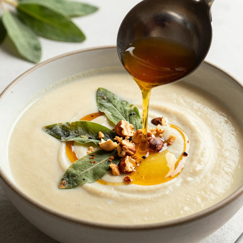 Creamy Parsnip Soup with Crispy Sage and Brown Butter