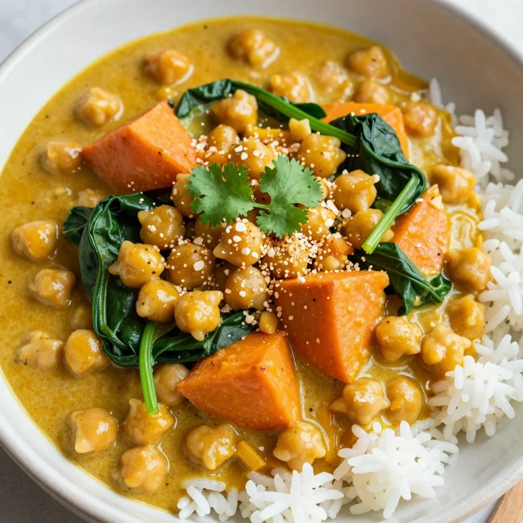 Creamy Coconut Curry Chickpeas for Budget Nights