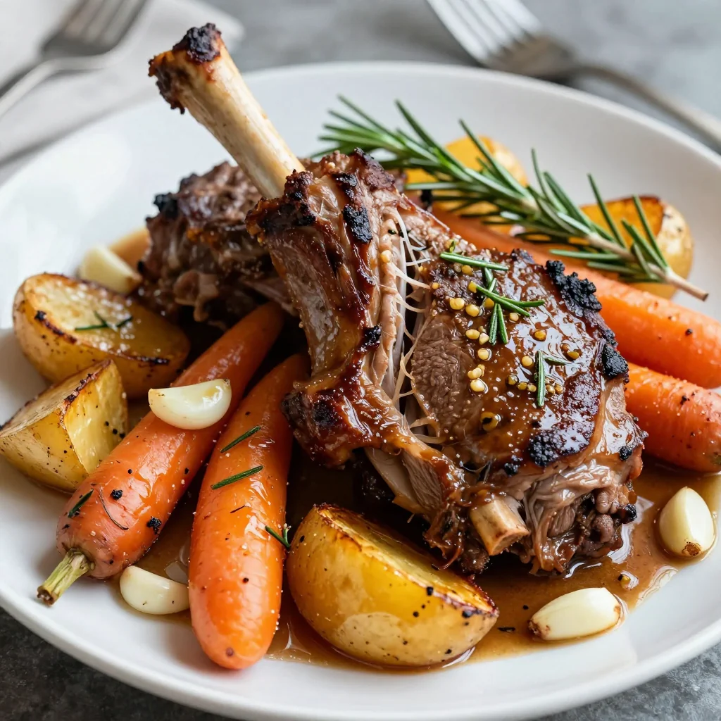 tender slowroasted lamb with garlic and rosemary for christmas feasts