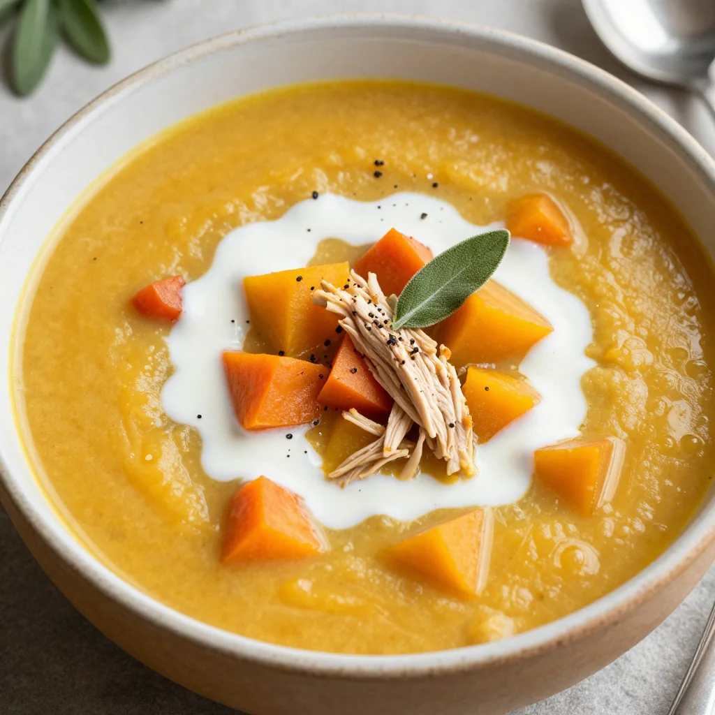 Healthy Chicken and Butternut Squash Soup for Winter