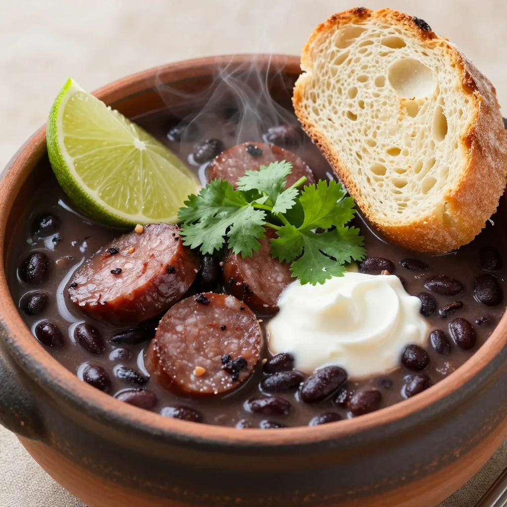Hearty Black Bean and Sausage Soup for a Winter Lunch