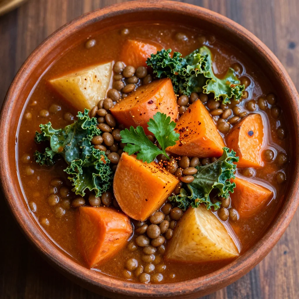 slow cooker lentil and winter vegetable stew for budget friendly dinners