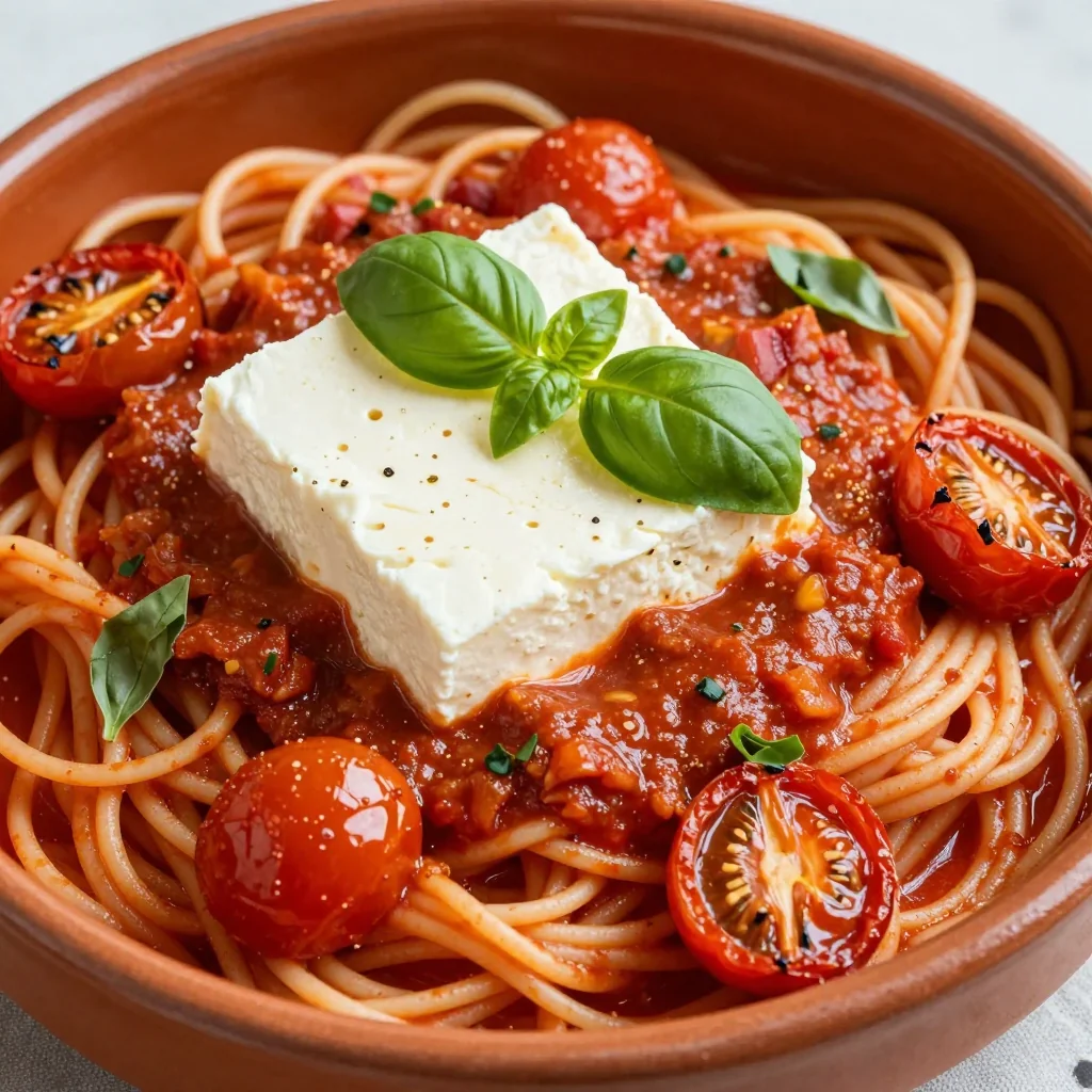 Baked Feta And Tomato Pasta For A Quick Meal