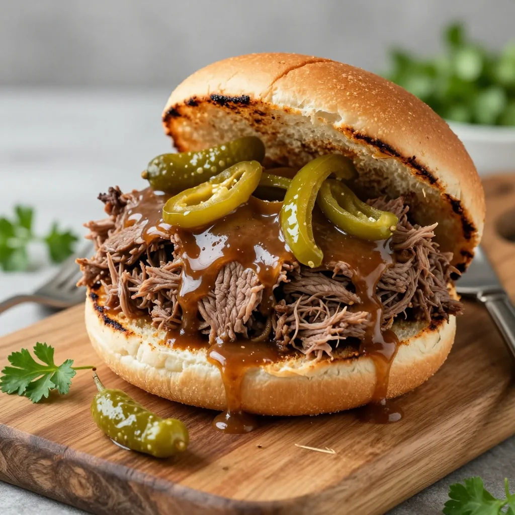 Slow Cooker Mississippi Beef Roast for Sandwiches