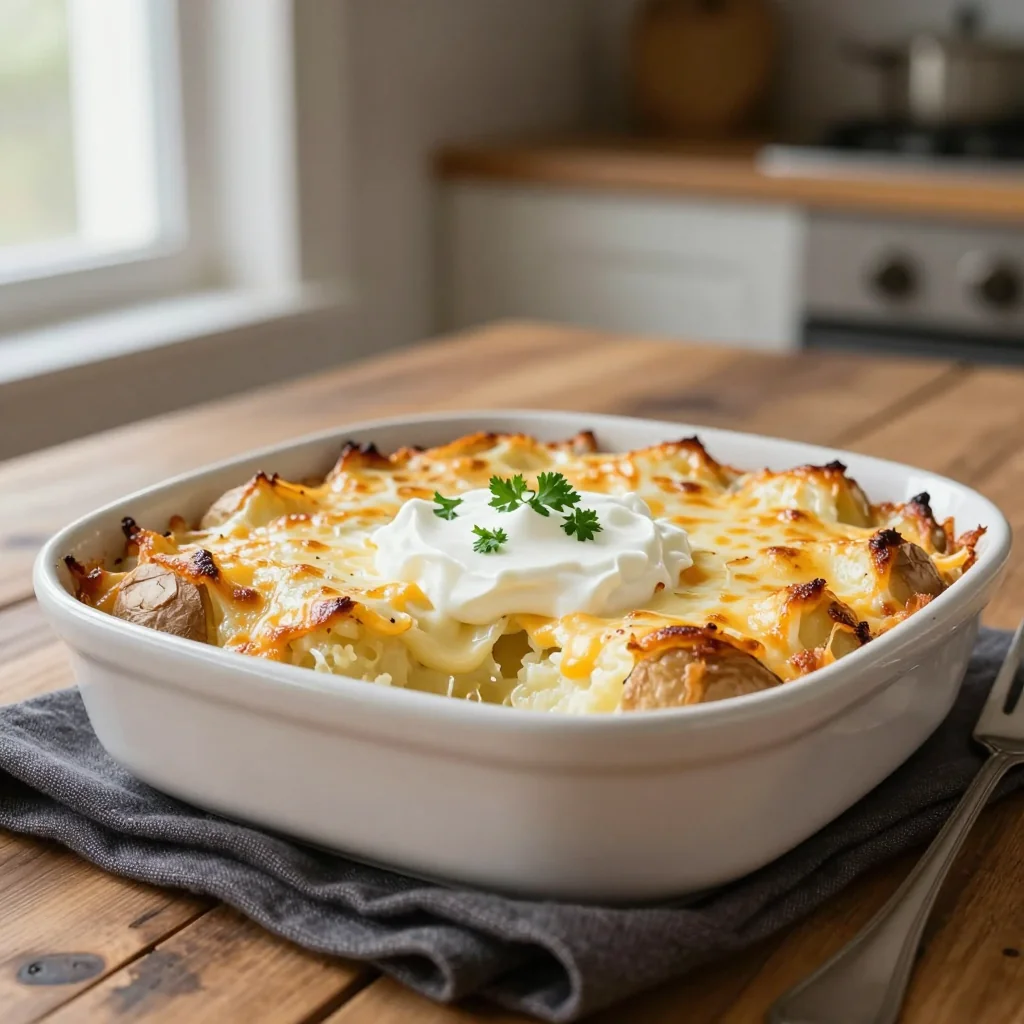 Potato Casserole with Sour Cream and Cheese