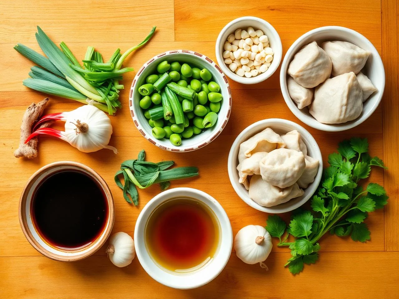 Ingredients for Edamame Dumplings