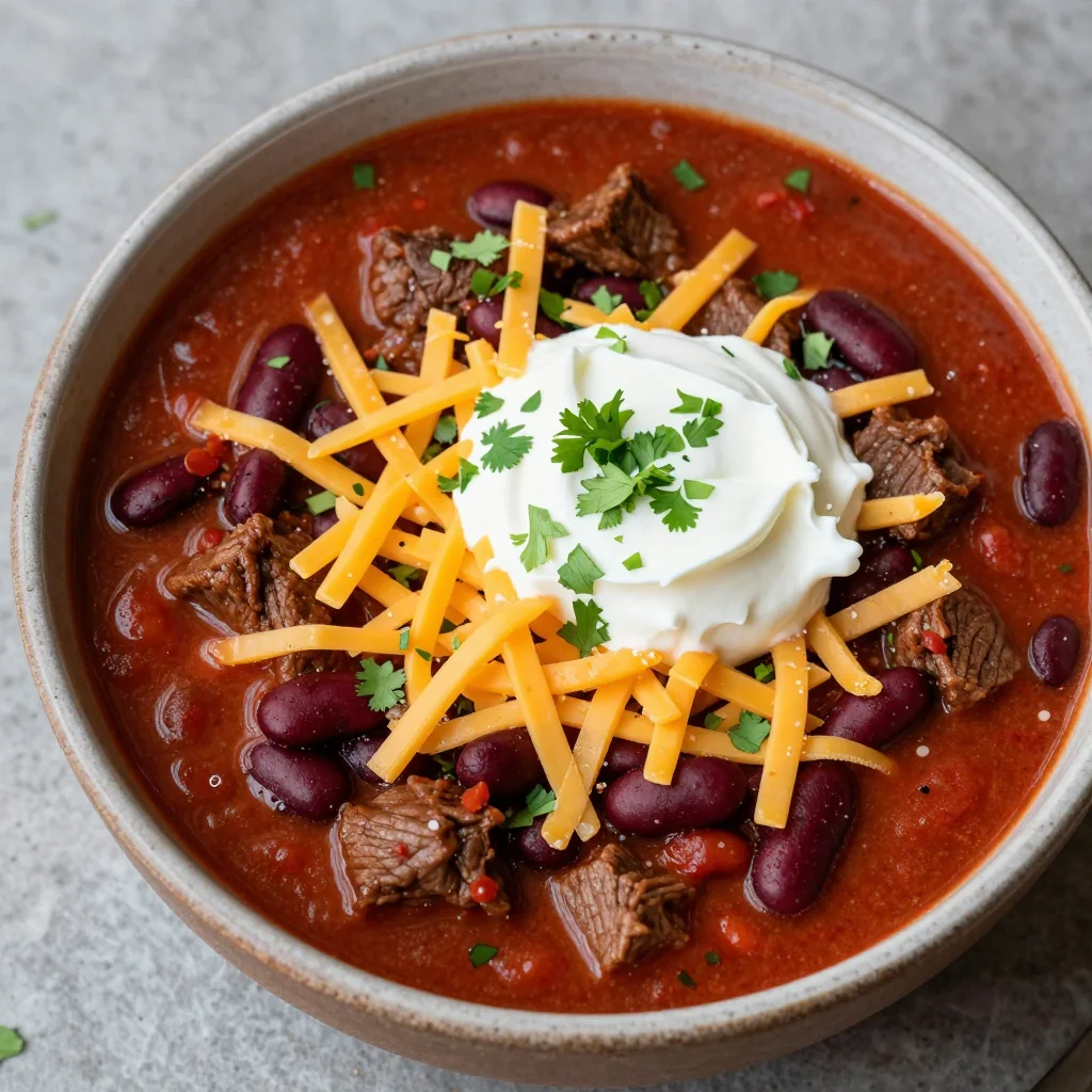 Quick Weeknight Freezer Meal Slow Cooker Beef Chili in 4 Hours