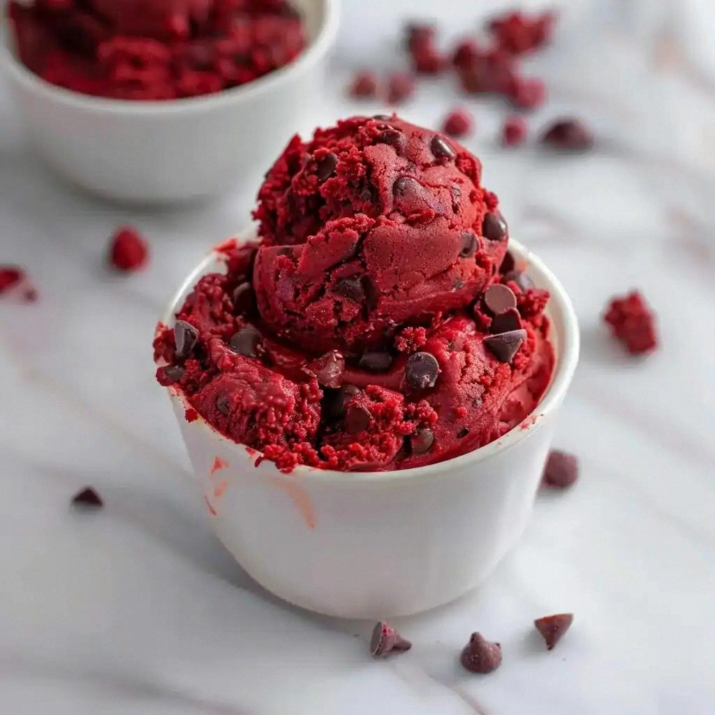 Edible Red Velvet Cookie Dough