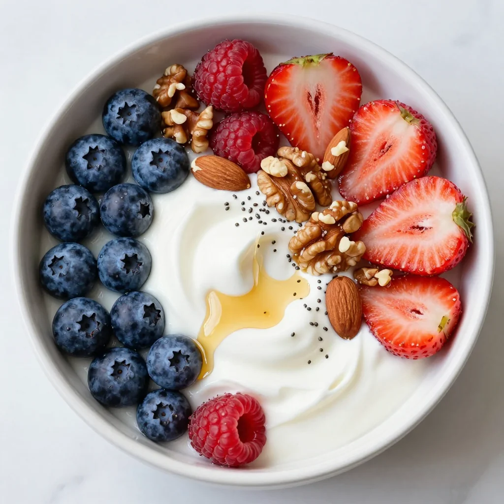 New Year's Day Yogurt Bowl with Berries and Nuts