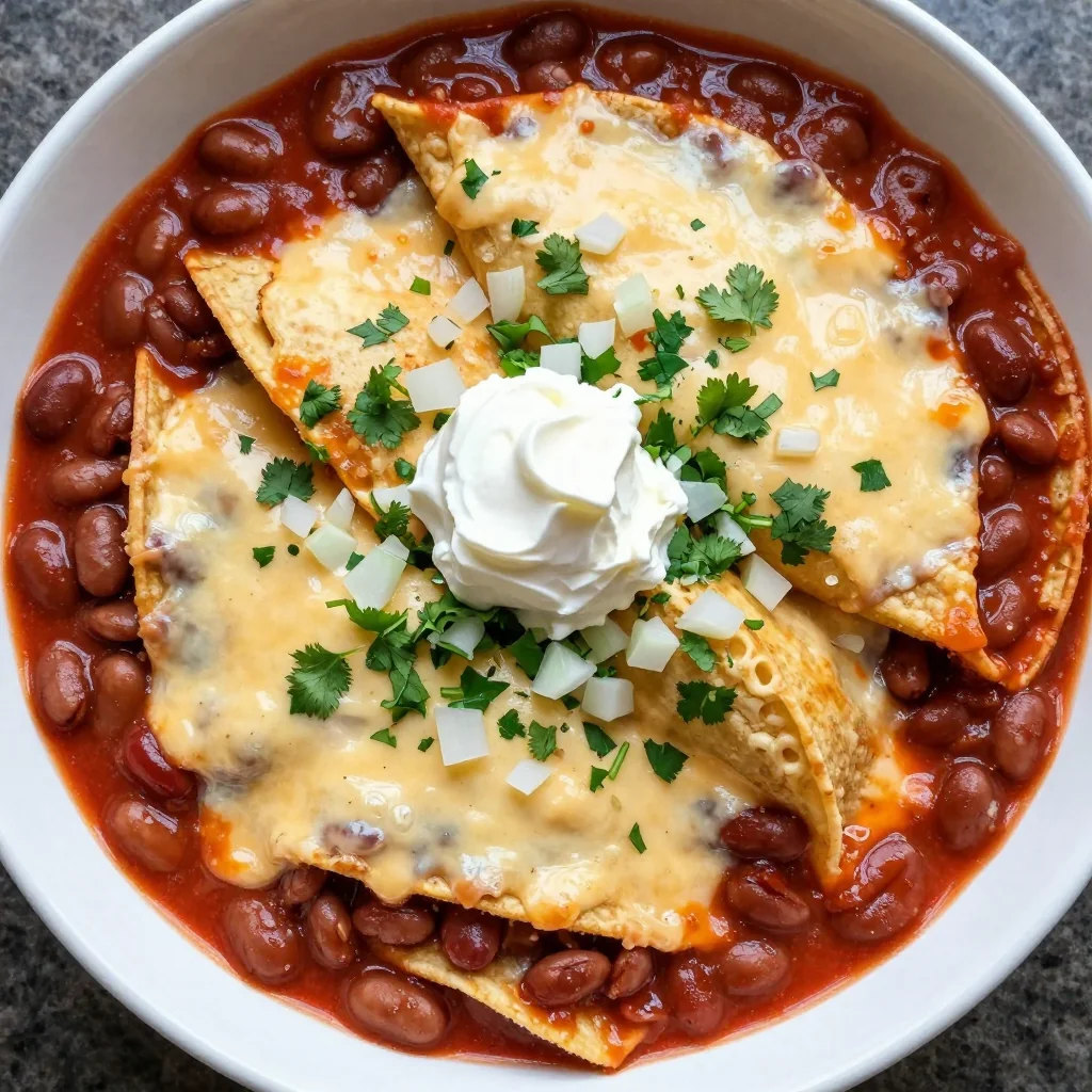 Budget Pantry Bean and Cheese Enchiladas with Red Sauce
