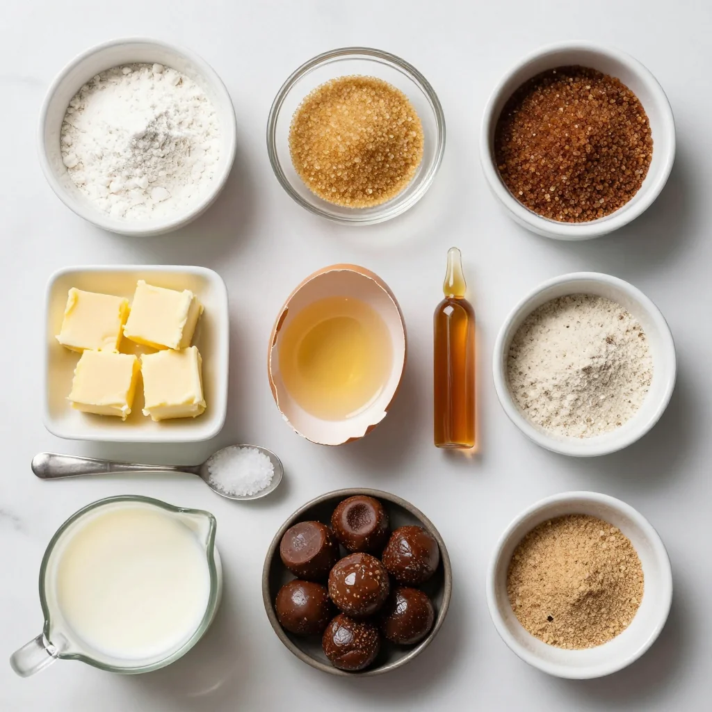 All ingredients for Chocolate Chip Muffins with Sugar Topping
