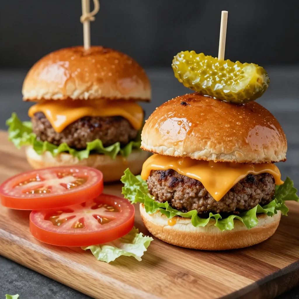 NFL Playoff Slider Bar with Mini Burgers and Toppings