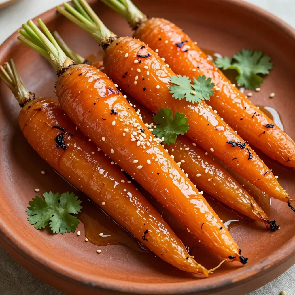 Crispy Roasted Carrots With A Honey Ginger Glaze