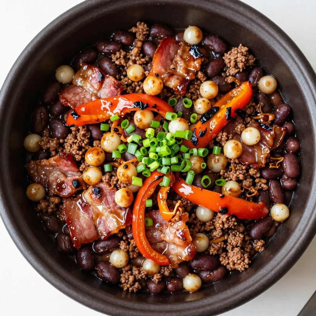 NFL Playoff Slow Cooker Baked Beans for the Game Day