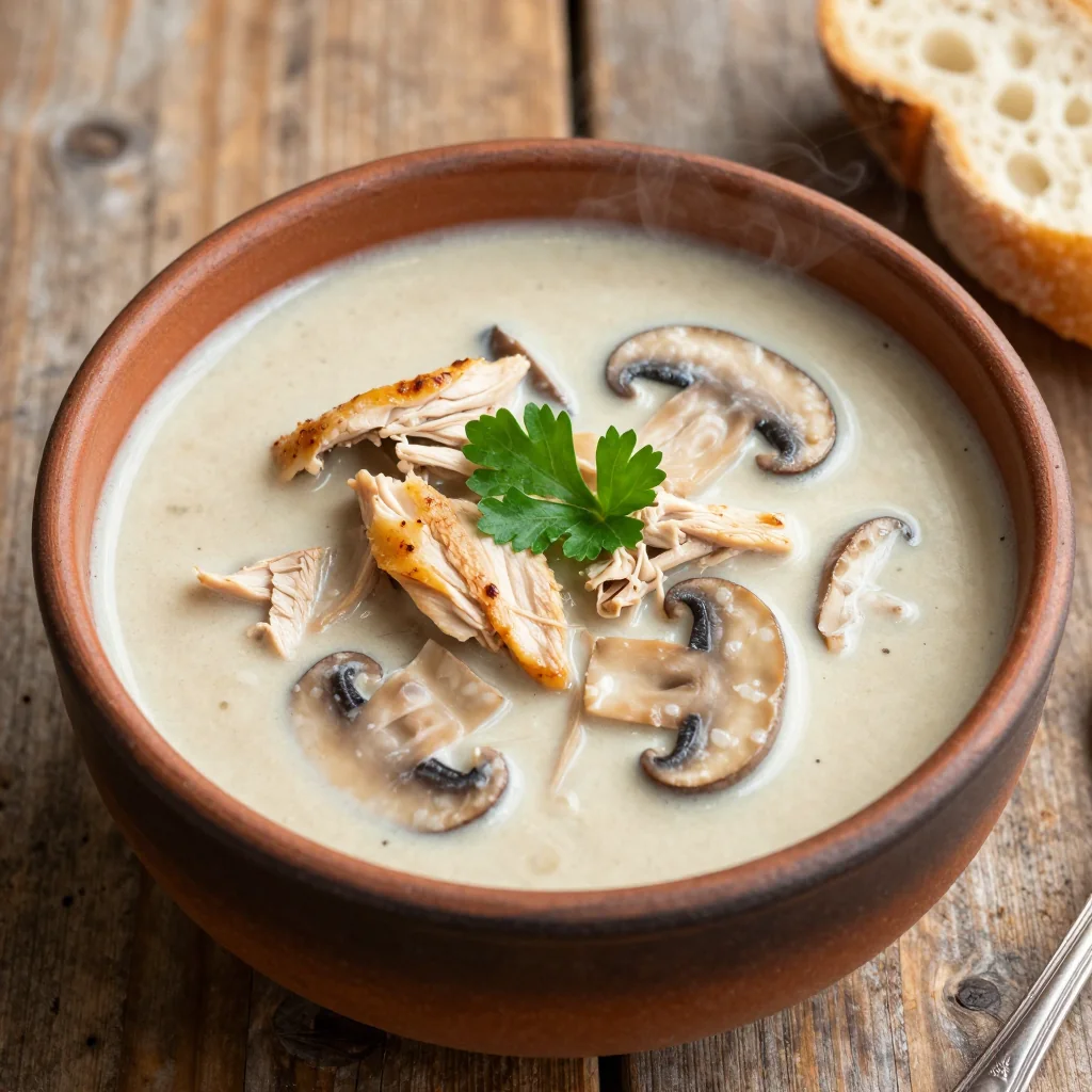 Budget Dinner Creamy Chicken and Mushroom Soup