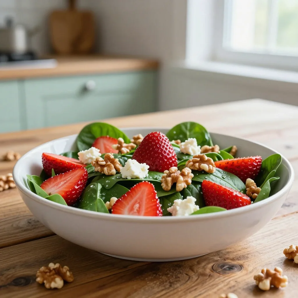 Strawberry Spinach Salad with Walnuts