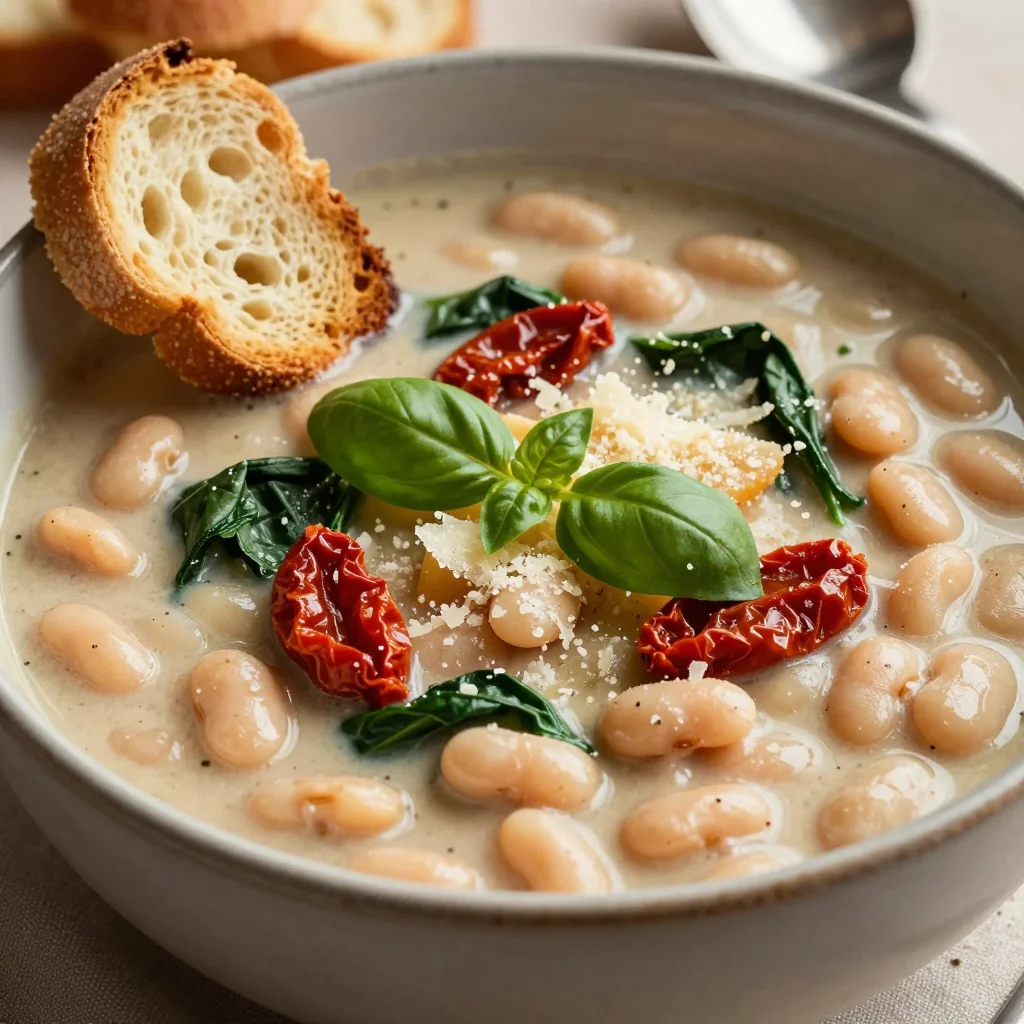 Budget Dinner Creamy Tuscan White Bean Soup