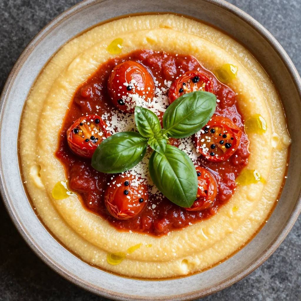 Creamy Parmesan Polenta With Marinara Sauce