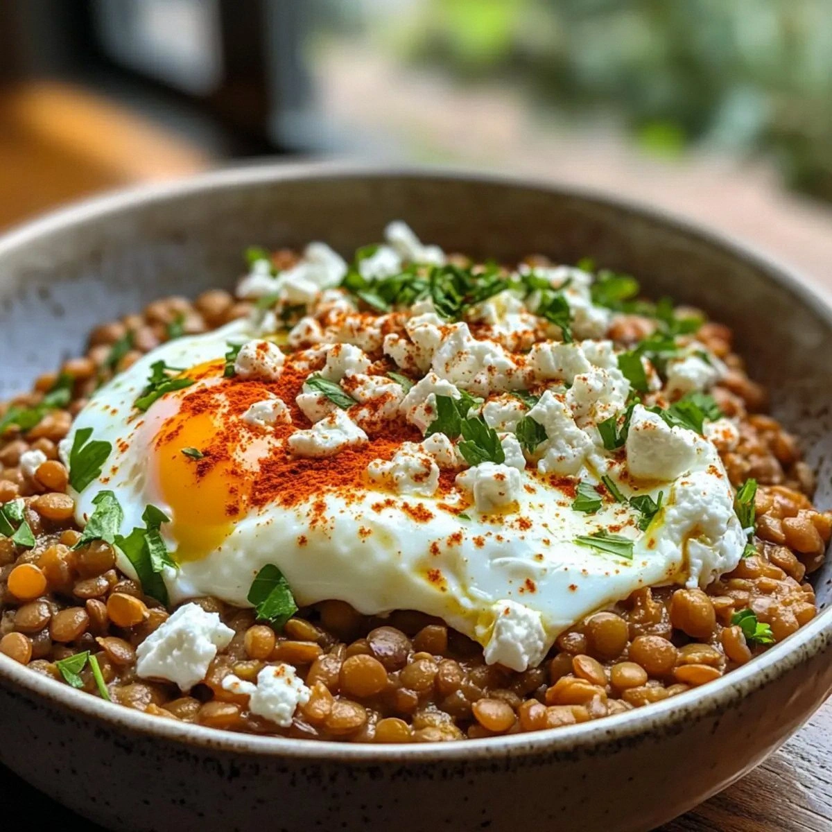 Eggcentric – Lentils, Poached Egg and Paprika-Spiked Yogurt Bliss