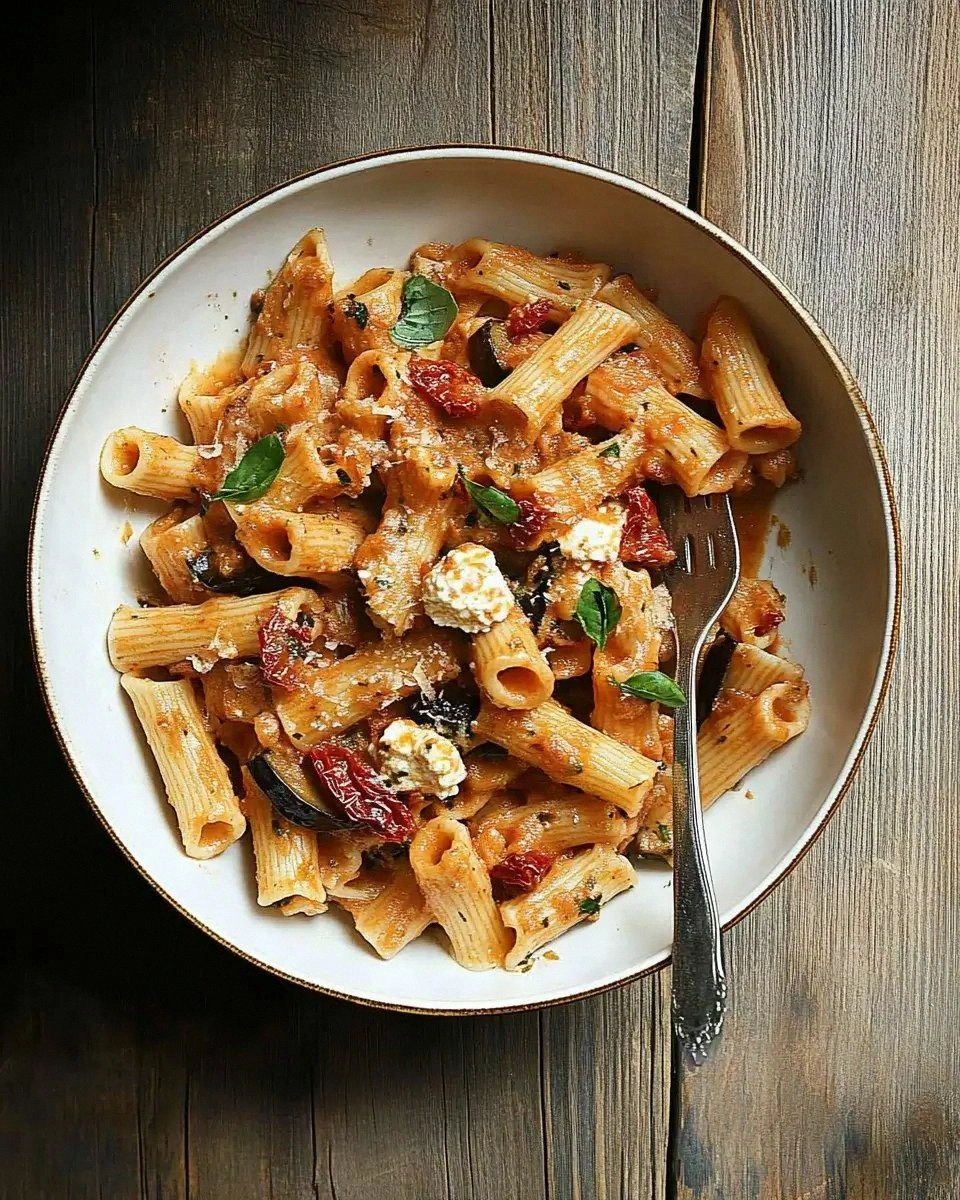 Eggplant and Sun-Dried Tomato Pasta with Ricotta delights!