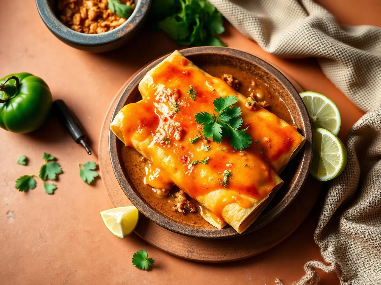 Enchiladas De Camarones Al Mojo De Ajo