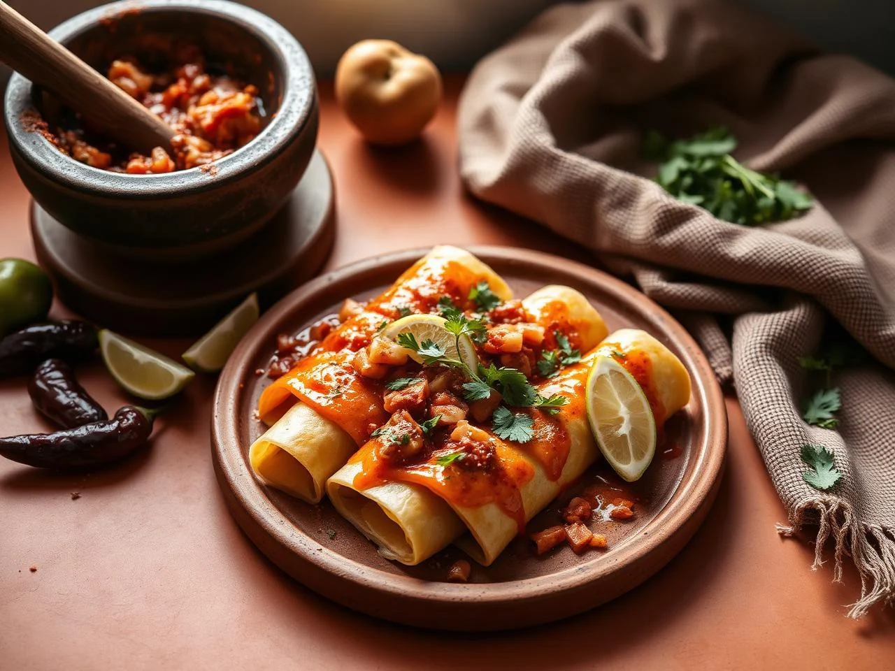 Enchiladas De Chorizo Con Papas