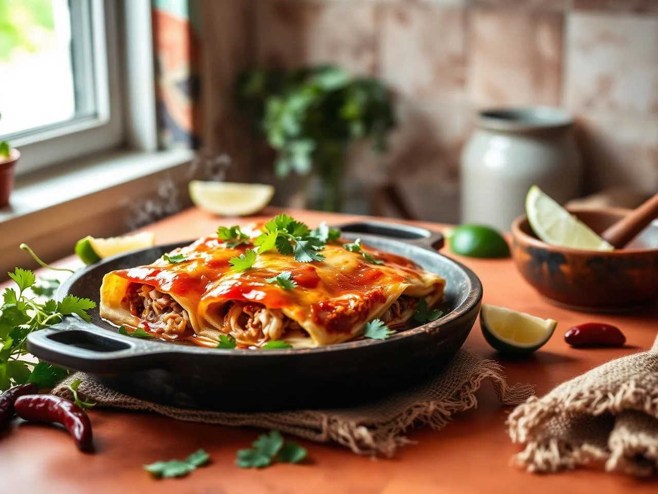 Enchiladas De Pollo Al Chipotle