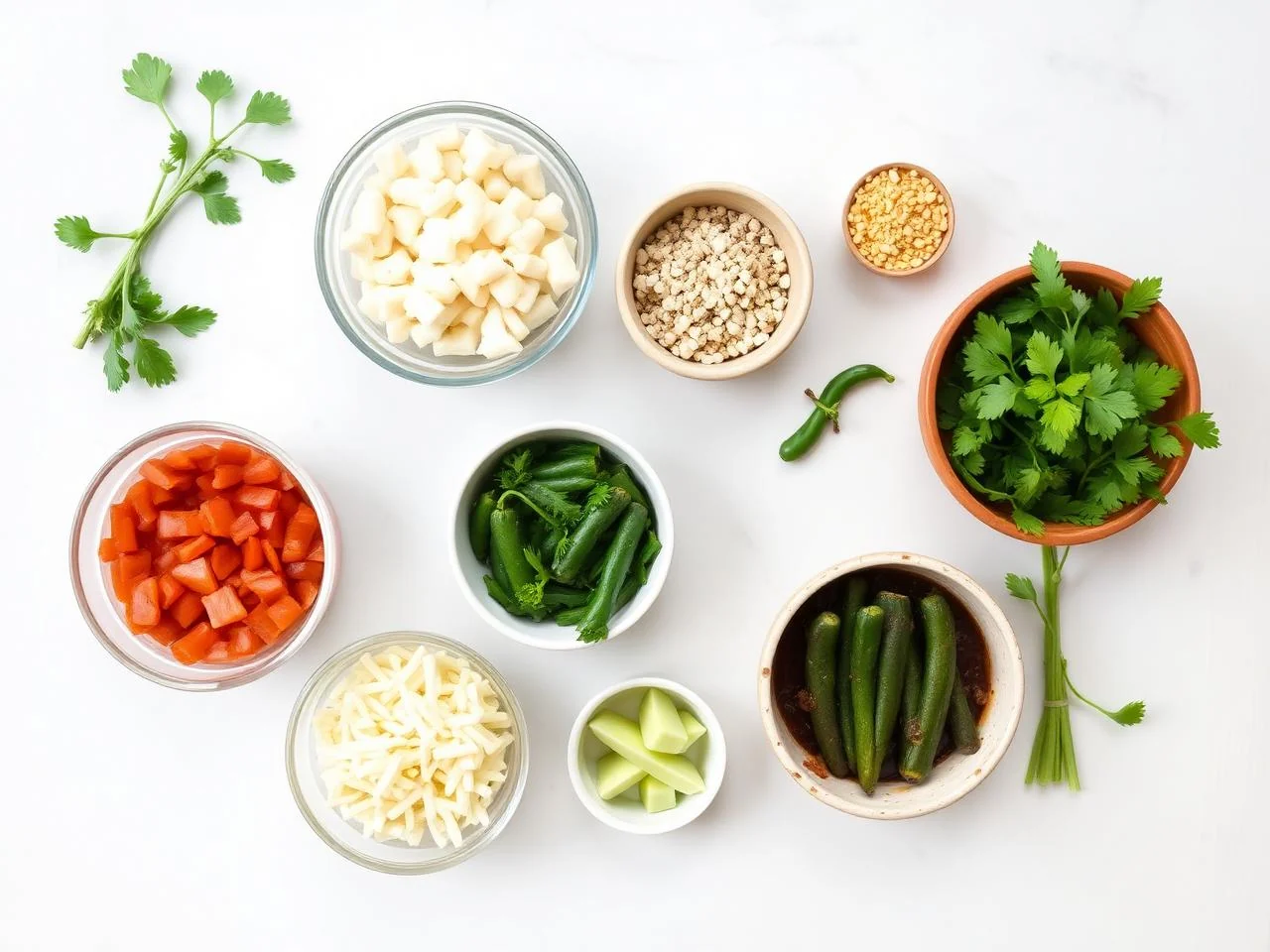 Ingredients for Enchiladas De Queso Con Rajas