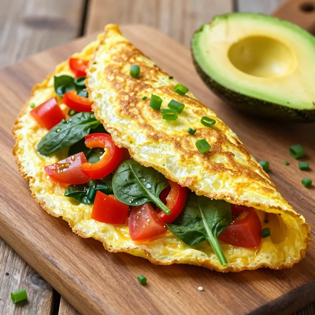 Healthy Veggie Loaded Omelet for New Year Breakfast