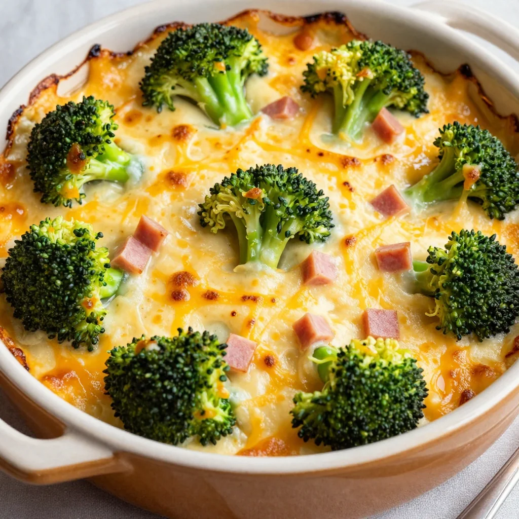 Kid-Friendly Cheesy Broccoli and Ham Bake