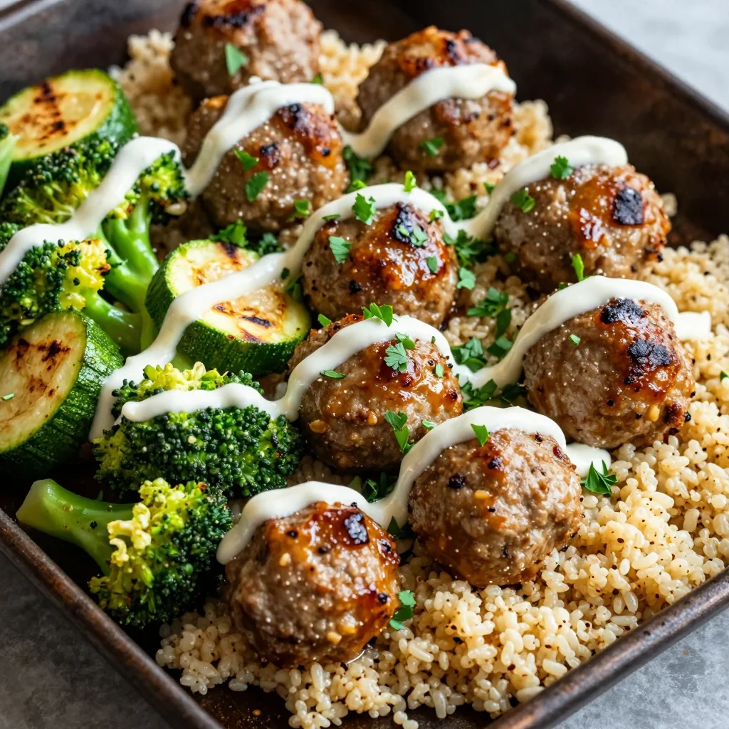 Easy Sheet Pan Meatballs and Veggies for Meal Prep