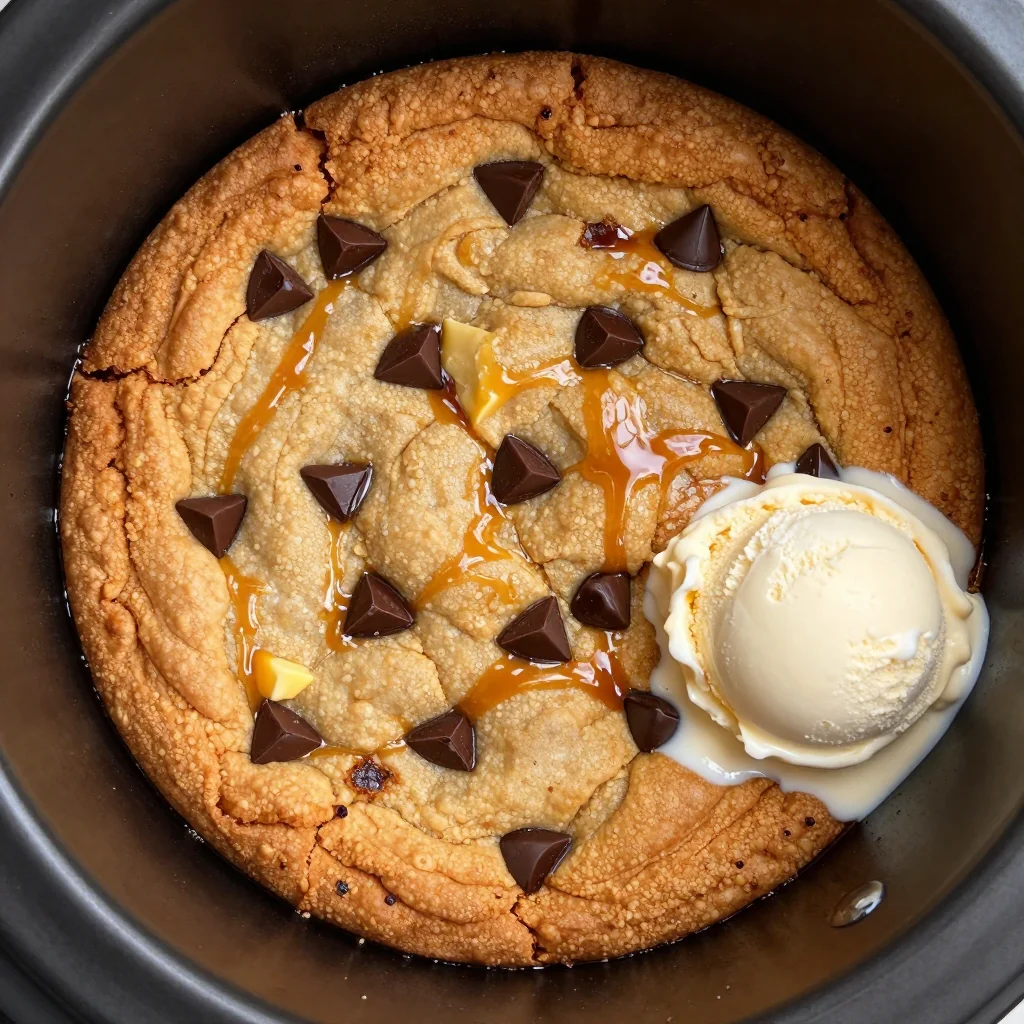 Indulgent Slow Cooker Chocolate Chip Cookie Bake for Dessert