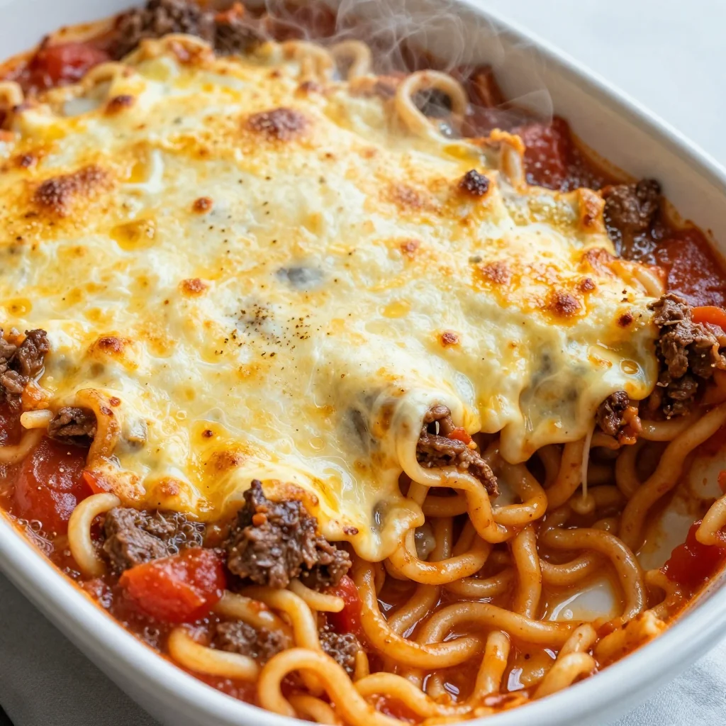 Quick Cheesy Beef and Noodle Casserole for Families