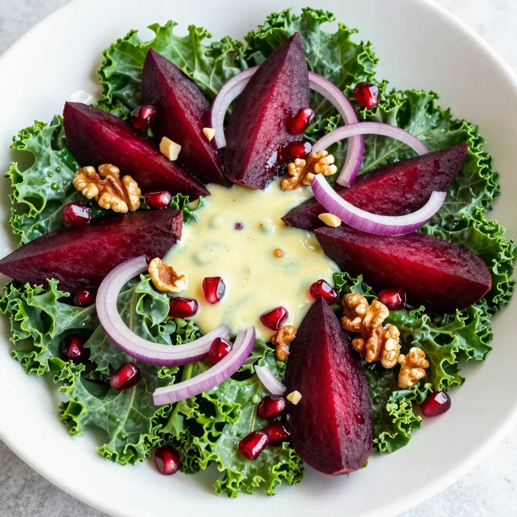 light and nourishing citrus kale salad with roasted beets for clean eating