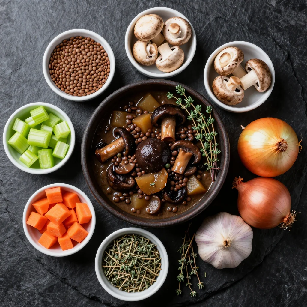 Hearty Mushroom and Lentil Stew Ingredients