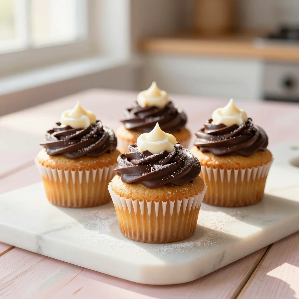 Boston Cream Pie Cupcakes with Chocolate Ganache