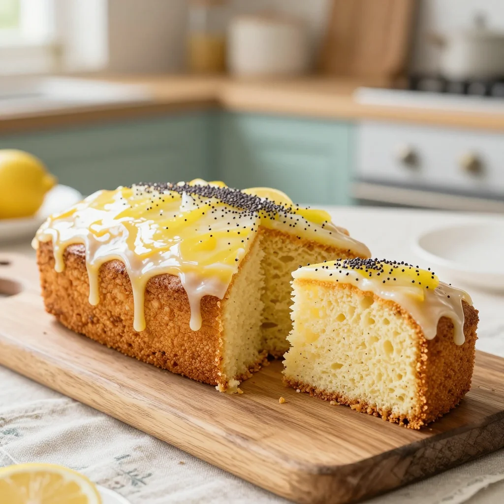 Lemon Cake with Poppy Seeds and Glaze