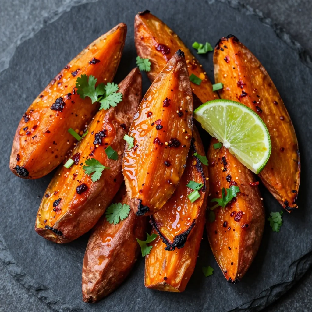 Spicy Roasted Sweet Potatoes With Chili Lime