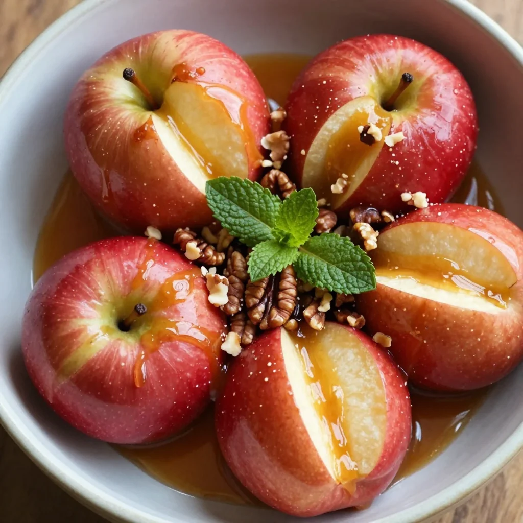 Baked Apples with Caramel Sauce for Healthy Dessert