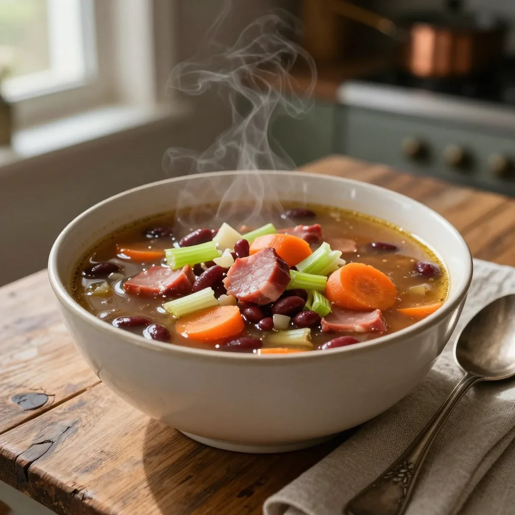 Ham and Bean Soup with Carrots and Celery