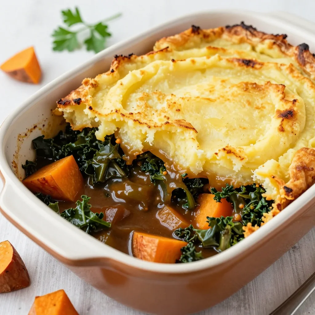 batch cooking sweet potato and kale shepherds pie for families