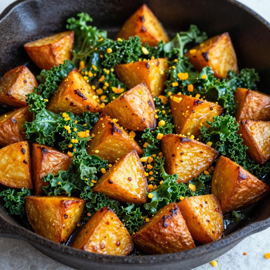 warm breakfast hash with sweet potatoes kale and citrus zest