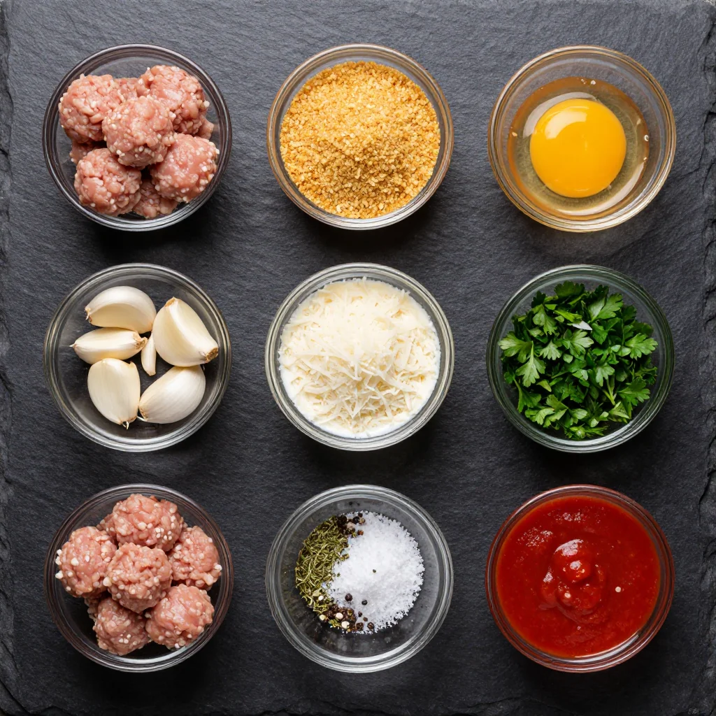 Ingredients for budget-friendly turkey meatballs